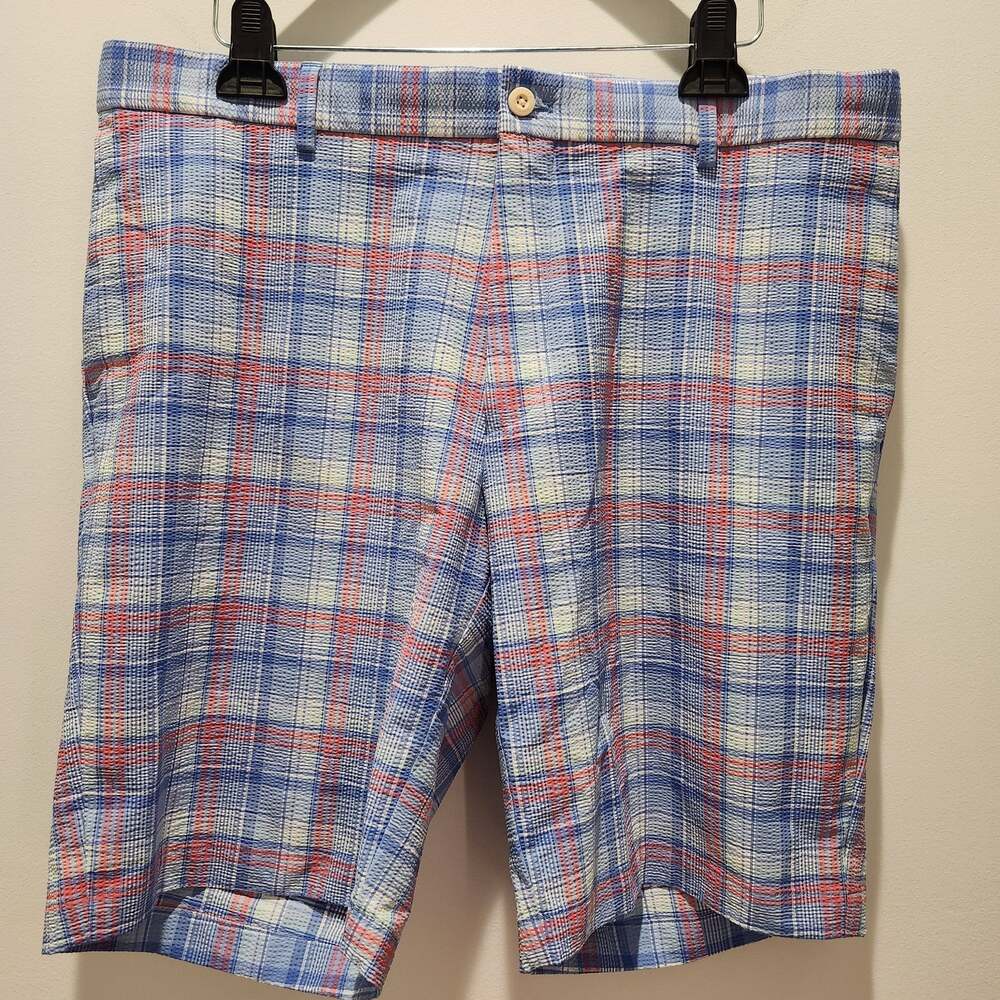 Peter Millar Crown Crafted Matlock Seersucker Plaid Performance Shorts